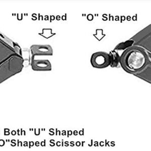 KickFun 1/2" Scissor Jack Adapter for Use with 1/2 Inch Drive/Impact Drills/Ratchet or Standard Drive Sockets or 13/16 Inch Lug Wrench/Tire Iron or Socket/Easy Lifting (1Pc Set Black)