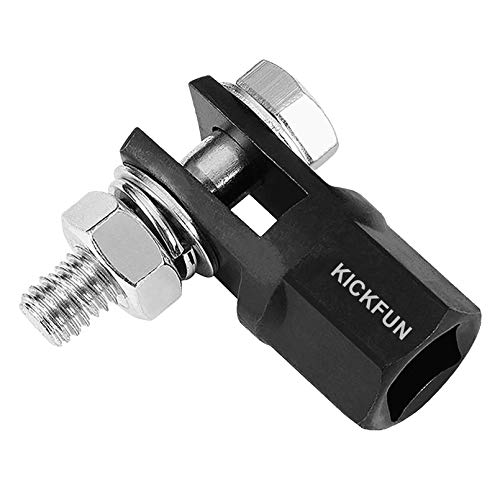 KickFun 1/2" Scissor Jack Adapter for Use with 1/2 Inch Drive/Impact Drills/Ratchet or Standard Drive Sockets or 13/16 Inch Lug Wrench/Tire Iron or Socket/Easy Lifting (1Pc Set Black)