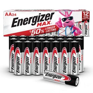 energizer aa batteries double a max alkaline battery, 24 count