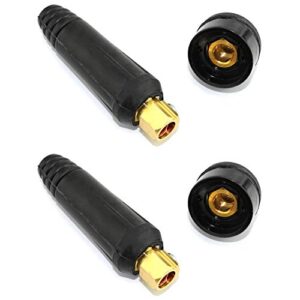 dgzzi 2pairs dkj10-25 tig dinse welding cable panel connector quick fitting cable connector plug and socket black for 100a, 160a, 180a, 200a, 250a welders