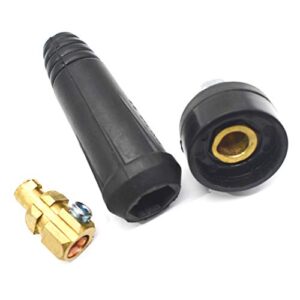 DGZZI 2Pairs DKJ10-25 TIG Dinse Welding Cable Panel Connector Quick Fitting Cable Connector Plug and Socket Black for 100A, 160A, 180A, 200A, 250A Welders