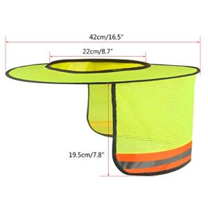 Topbuti 3 Pack Hard Hat Sun Shade Full Brim Hardhat Sun Shield High Visibility Sun Visor Neck Shade with Reflective Strip for Hard Hat Accessories (Orange, Yellow)