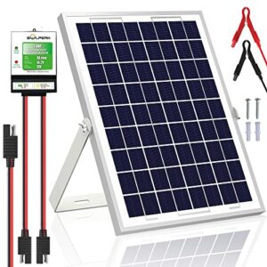 solperk 10w solar panel，12v solar panel charger kit+8a controller，suitable for automotive, motorcycle, boat, atv, marine, rv, trailer, powersports, snowmobile etc. various 12v batteries. (10w solar)