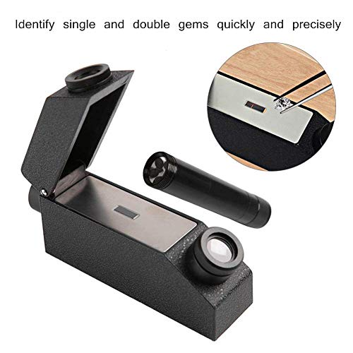 Salmue Gem Refractometer,Jewelry RHG181 1.30-1.81 Professional Gemstone ldentification Gem Refractometer with 3ml Reflective Index Fluid for Gemologists Travel/Portable Lab Suitcase.