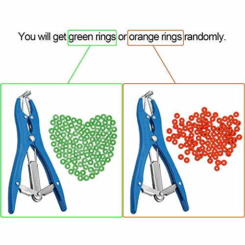 MACGOAL Livestock Castration Bander with 100 Pieces Castrator Rings for Lambs and Piglets