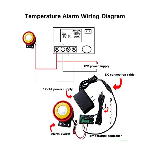 Digital Display Microcomputer Thermostat, DC12V Temperature Controller Switch with Sensor for Temperature Control Protection Fields.