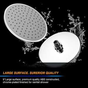 WarmSpray Rain Shower Head High Pressure with 9 Inch Thin Chrome Large Coverage Rainfall Spray Shower Relaxation