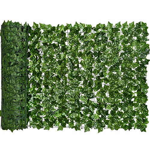 DearHouse 118x39.4in Artificial Ivy Privacy Fence Wall Screen, Artificial Hedges Fence and Faux Ivy Vine Leaf Decoration for Outdoor Garden Decor