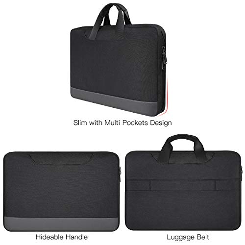 15.6 Inch Laptop Sleeve Bag, Men Women TSA Laptop Case with Organizer for HP Envy/Victus 15.6, Lenovo Ideapad 3 15.6, Acer Aspire/Nitro 5 15.6, Dell Inspiron 15, ASUS Chromebook 15, MSI 15 Case, Black