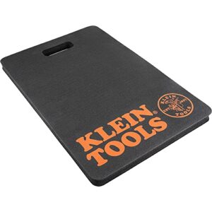 klein tools 60135 kneeling pads, adult mens soft thick closed cell soft foam professional tradesman pro pads with handle, black