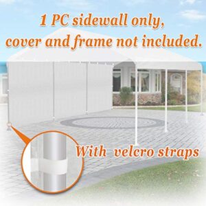 Strong Camel Carport Replacement Sidewall Instant Canopy PE Side Wall,6.4FTx19.7FT (1 Pack Side Wall Only) (White)