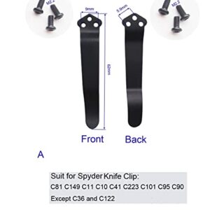 SICODA 2 pcs Deep Carry Pocket Clips for Folding Knives,Kydex Waist Clip,Folding Knife Back Clips (A)