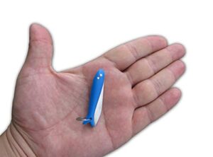 glittering bazaar fish smallest mini micro handmade key ring pocket folding folder knife, stainless steel, multi purpose portable, tiny blade (blue)