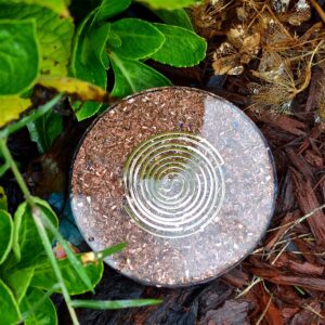 Orgonite Crystal Water Charging Plate –Chakra Balancing Coaster and Positive Energy Generator Flower of Life and with 7 Healing Crystals for E Energy Protection(4 Inch Diameter)