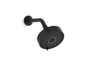 kohler purist® 1.75 gpm multifunction showerhead with katalyst® air-induction technology, 3 function spray, showerhead, k-22170-g-bl, matte black, matte black showerhead