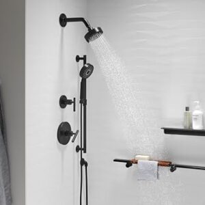 KOHLER Purist® 1.75 gpm multifunction showerhead with Katalyst® air-induction technology, 3 function spray, showerhead, K-22170-G-BL, Matte Black, Matte Black Showerhead