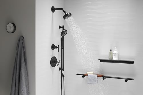 KOHLER Purist® 1.75 gpm multifunction showerhead with Katalyst® air-induction technology, 3 function spray, showerhead, K-22170-G-BL, Matte Black, Matte Black Showerhead