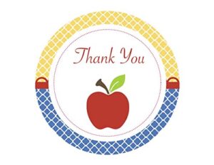 apple thank you stickers 24 pcs for princess birthday party decoration supplies, teacher day and girl baby shower themed