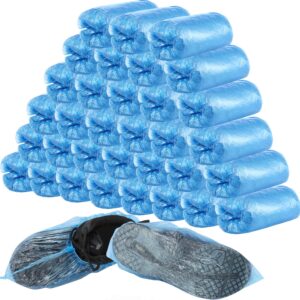 disposable boot and shoe covers for floor, carpet, shoe protectors, durable non-slip (blue, 400)