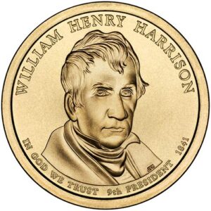 2009 p position a satin finish william henry harrison presidential dollar choice uncirculated us mint