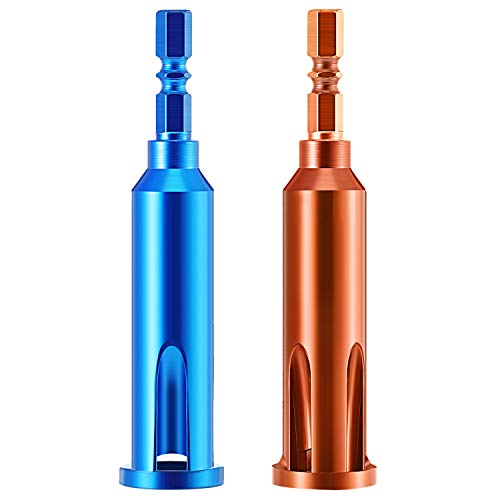 Wire Twisting Tools, Electrical Wire Stripper and Twister, 4 Square 3 Way/ 5 Way Twister Wire for Power Drill Drivers and stripping wire cable (2, Blue and Orange)