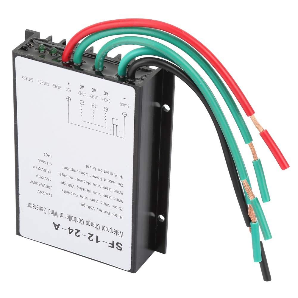 Wind Charge Controller 12V/24V 300W/600W,Automatic Wind Power Charge Regulator,IP67 Waterproof Wind Turbine Generator Charge Controller Regulator