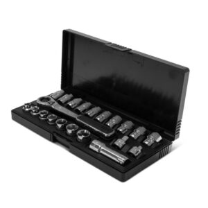 SATA 21-Piece Pass-Thru® Socket Set, 3/8-Inch Drive Metric/SAE Sizes, with a Professional Pass-Thru Design and a Black Storage Case - ST09134SJ