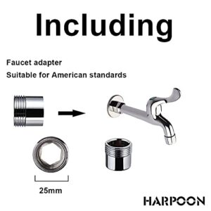 HARPOON Wall Mounted Balcony Mop Sink Faucet Brass Single Handle Cold Garden, Laundry Utility Faucets G1/2'' Inch Thread, Copper Chrome