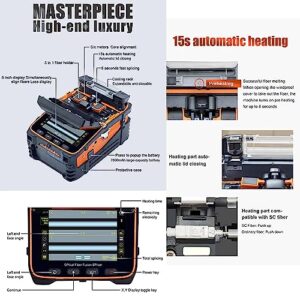 D YEDEMC SM&MM Automatic Intelligent Optical Fiber Fusion Splicer Optical Fiber Welding Splicing MachineIntegrate Visual Fault Locator and Optical Power Meter (Ai-9) & Fiber Cleaver Kit