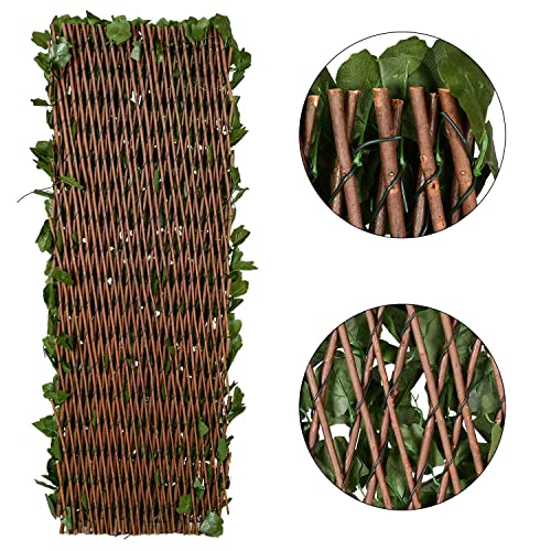 DearHouse Fence Privacy Screen for Balcony Patio Outdoor,Decorative Faux Ivy Fencing Panel,Artificial Hedges (Single Sided Leaves)