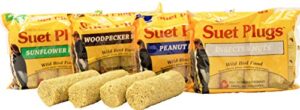 wildlife sciences suet plugs variety 16 pack, 4 wrapped 4 packs 12 ounces each