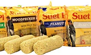 Wildlife Sciences Suet Plugs Variety 16 Pack, 4 Wrapped 4 Packs 12 Ounces Each