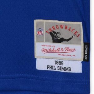 Phil Simms New York Giants Autographed Mitchell & Ness Blue Replica Jersey with "SB XXI MVP" Inscription - Autographed NFL Jerseys