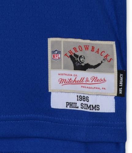 Phil Simms New York Giants Autographed Mitchell & Ness Blue Replica Jersey with "SB XXI MVP" Inscription - Autographed NFL Jerseys