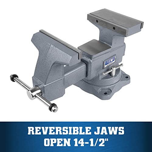 Wilton 8" Reversible Bench Vise, 9-1/4" & 14-1/2" Jaw Opening, 360° Swivel Base (4800R)