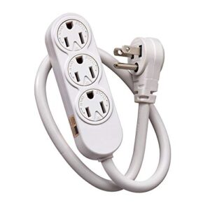 leviton 49605-aps 3-outlet power strip for use inside structured media center, white