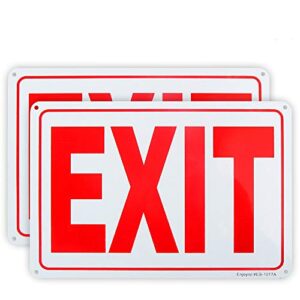 enjoyist 2-pack exit sign, 10"x 7" .04" aluminum reflective sign rust free aluminum-uv protected and weatherproof