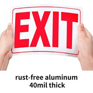 Enjoyist 2-Pack Exit Sign, 10"x 7" .04" Aluminum Reflective Sign Rust Free Aluminum-UV Protected and Weatherproof