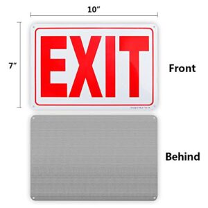 Enjoyist 2-Pack Exit Sign, 10"x 7" .04" Aluminum Reflective Sign Rust Free Aluminum-UV Protected and Weatherproof