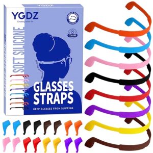 ygdz glasses strap, 8 pack kids eyeglasses sunglasses string strap glasses band holder eyewear retainer, silicone elastic sports toddlers glasses strap with ear grip hooks, 8 colors