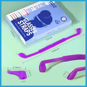 YGDZ Glasses Strap, 8 Pack Kids Eyeglasses Sunglasses String Strap Glasses Band Holder Eyewear Retainer, Silicone Elastic Sports Toddlers Glasses Strap with Ear Grip Hooks, 8 Colors