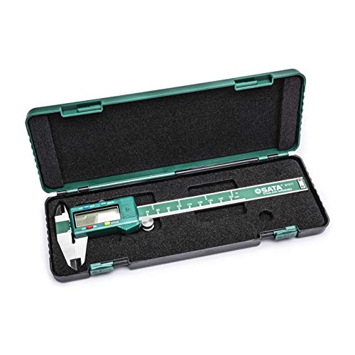 SATA 150MM Electronic Micrometer Caliper Professional Precision Measuring Tool with Large Digital Display and Stainless-Steel Body - ST91511SC
