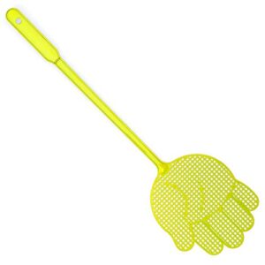 OFXDD Fly Swatter, Long Fly Swatter Pack, Fly Swatter Heavy Duty, Yellow Color Shape Palm (4 Pack)