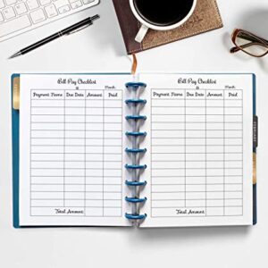 Monthly Budget Forms Bill Pay Checklist for 9-Disc Planners, Fits 9-Disc Notebooks, 7"x9.25" (PLANNER, TABS and the RINGS are NOT INCLUDED)