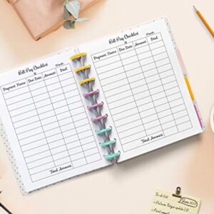 Monthly Budget Forms Bill Pay Checklist for 9-Disc Planners, Fits 9-Disc Notebooks, 7"x9.25" (PLANNER, TABS and the RINGS are NOT INCLUDED)