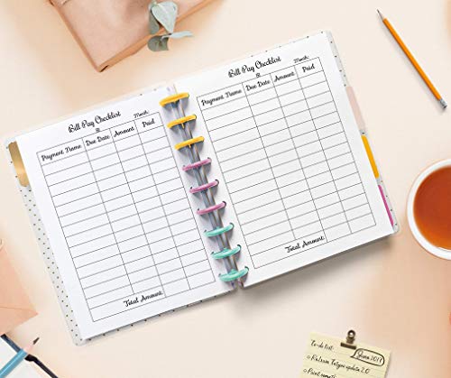 Monthly Budget Forms Bill Pay Checklist for 9-Disc Planners, Fits 9-Disc Notebooks, 7"x9.25" (PLANNER, TABS and the RINGS are NOT INCLUDED)