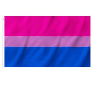 ekev 3x5 foot bisexual pride flag - lgbt bi gay flags with brass grommets & canvas header & double stitched & vivid bright colors