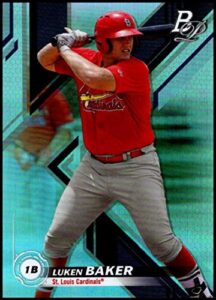 2019 bowman platinum top prospects baseball #top-45 luken baker st. louis cardinals official retail exclusive trading card from topps in raw (nm or better) condition