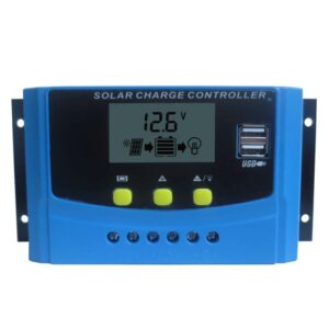 huine 40a lcd display solar charge controller 3s 6s lithium ion 4s 8s lifepo4 lead acid battery charging regulator parameter adjustable with dual 5v usb