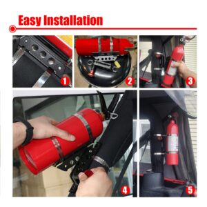 Goldfire Universal Vehicle Adjustable Quick Release Roll Bar Fire Extinguisher Mount Holder Brackets, Fire Extinguisher Mount for Car UTV